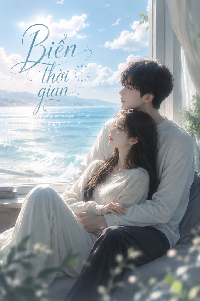 Biển thời gian, hai người tựa vào nhau ngồi ngăm biển