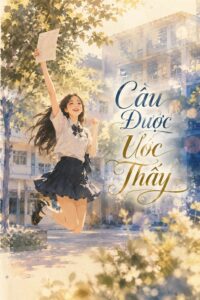 cầu được ước thấy cô gái vui cười nhảy nhót