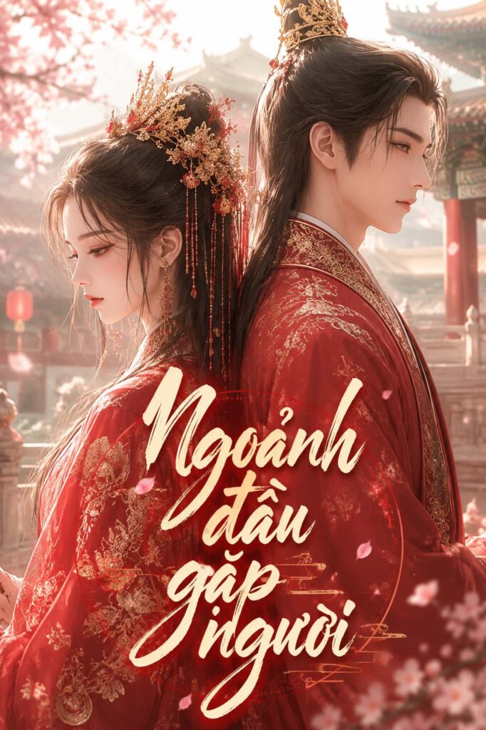 hai người nam nữ tựa lưng vào nhau, ngoảnh đầu gặp người